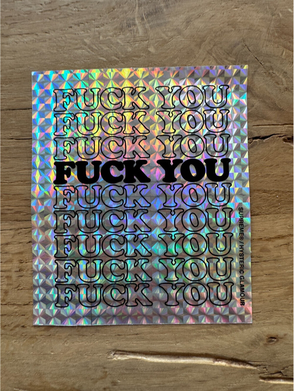 Supreme NYC Sticker Fu*k-You  (100% Authentic) Box Logo